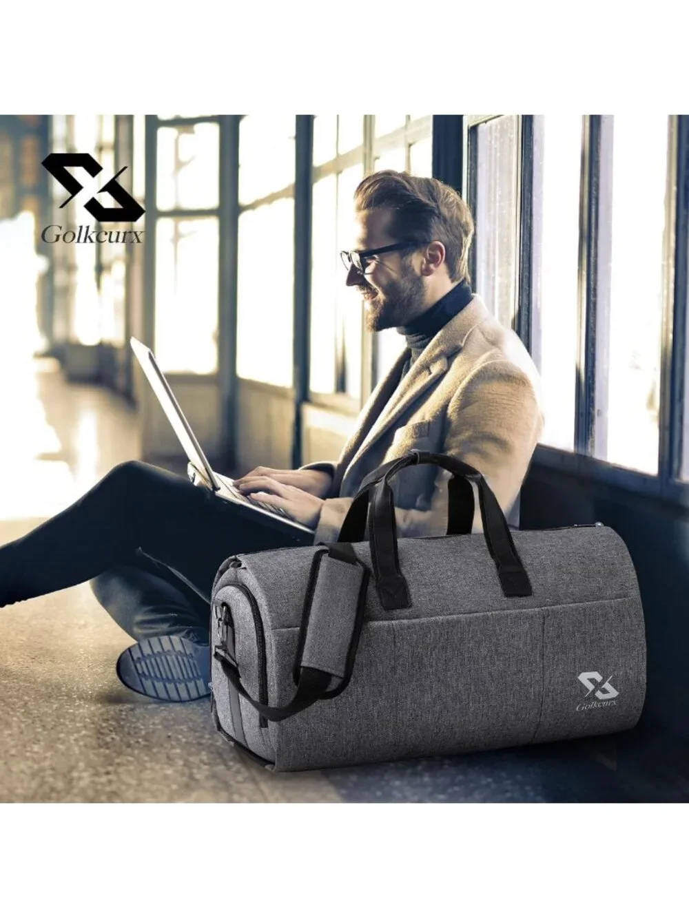 Convertible Travel Garment Bag & Duffle with Shoe Compartment, 2-in-1 Design